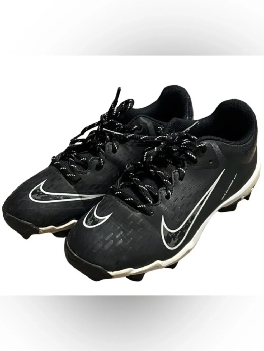 Nike Hyperdiamond 4 Keystone Softball Cleats Youth 3.5 Black White